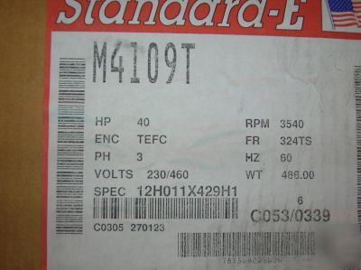 New baldor industrial motor 40HP M4109T