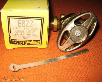New henry valve 6022 liquid level gauge safety ball 1/2