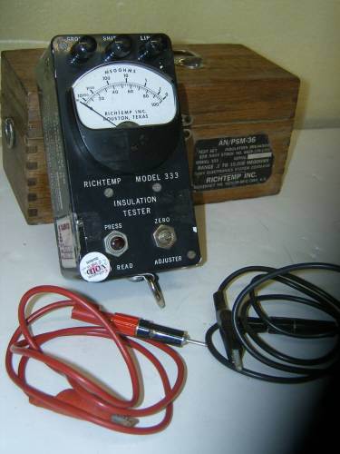 Richtemp mdl 333 ohmmeter megohmmeter insulation test