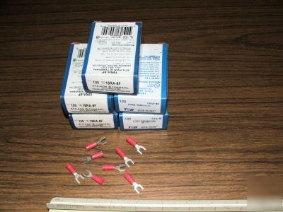 New 500 t&b 18RA-8F stakon fork terminals insultd 22-16