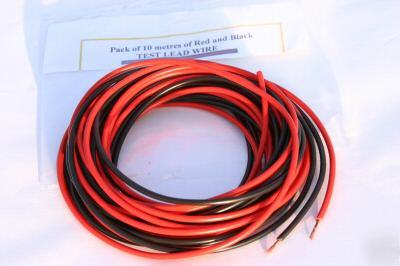 10 metres test lead wire red and black..very flexible