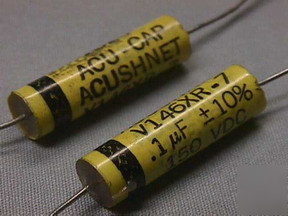 40 vintage acushnet.1UF 150VDC 10% polyester capacitors