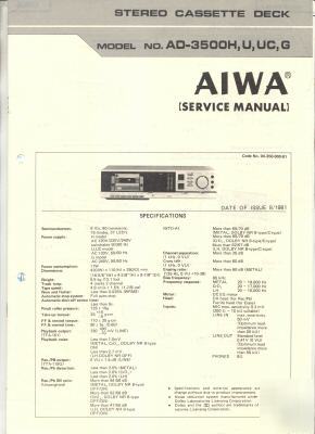 Aiwa original service manual AD3500 h, u, uc, g