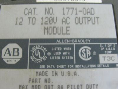 Allen bradley 1771-oad 12 - 120V ac output module (F21)