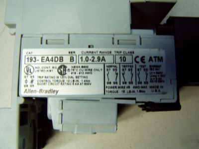 Allen bradley overload relay w/ din mount 193-EA4DB