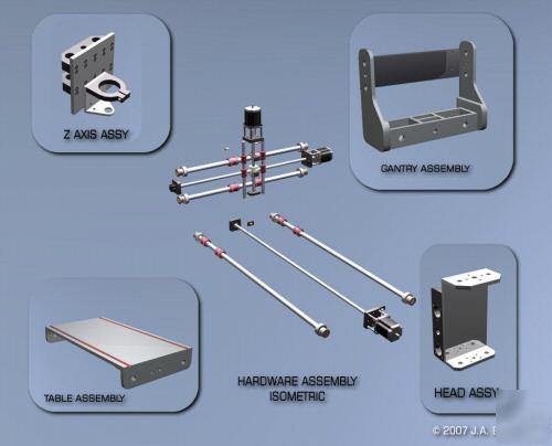 Cnc router engraver design package, easy to build plans