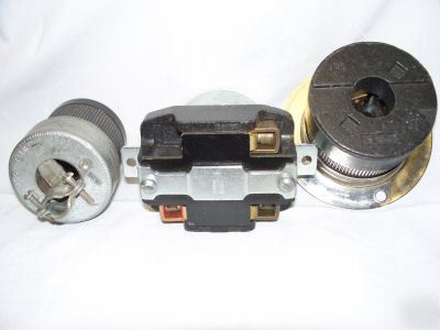 3 hubbell inst. & cord plugs 20/50 amp 250V/600 vac 