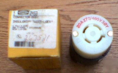 Hubbell HBL2453 20 a 277/480 vac L19-20R connector body