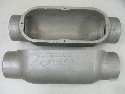 Lot of 2 condulet aluminum conduit outlet bodies 3