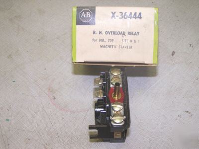 New allen bradley r h overload relay x 36444 for 709