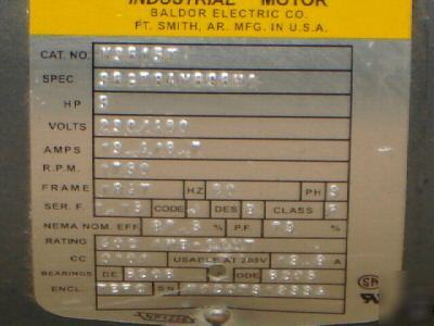 Baldor M3615T - 3 phase 5HP industrial motor