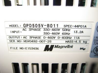 Magnetek gpd 505 vs drive 7.5 hp GPD505V-B011 GPD505