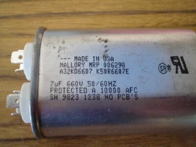 New 5 mallory 660V 7UF motor run capacitor capacitors 