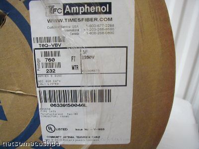 New amphenol timesaverii 760FT catv cable 18AWG 