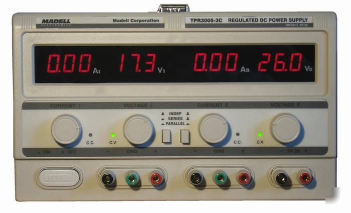 Triple outputs 5A dc power supply 
