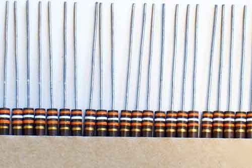 50) 39K ohm 1/2W carbon composition resistors 5%