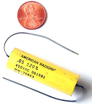 Axial film capacitors ~ .05UF 450VAC 20% (8)