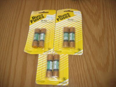 Lot of 6 buss bp/non-20 branch / main circuit fuses