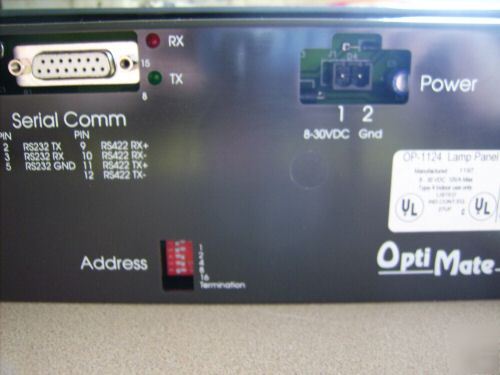 Opti-mate op-1124 annuciator lamp panel 8-30 vdc 10 va 