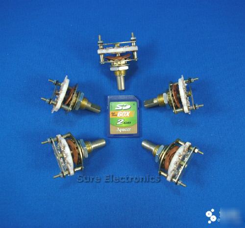 Single pole, 11 position ceramic rotary switches, 5PCS