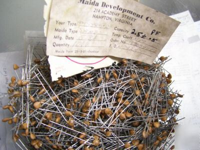 800+ capacitor's ceramic disc 2.50 pf npo 59COJ2RJD