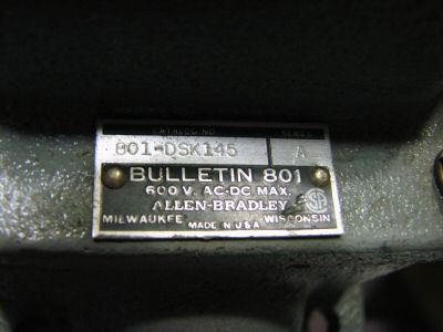 Allen bradely on off switch explosion proof 600 volt