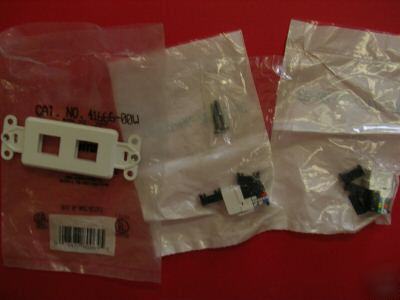 Leviton decora ivory 6-conductor jack & cover 41666 