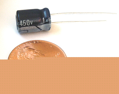 Radial electrolytic capacitor 1UF 450V (20)