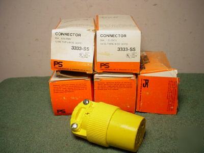 (5) pass seymour 3333-ss 30 amp 125/250V connectors