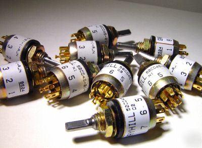Lot (10) 50CD45-01-1-ajn grayhill 7 pos. rotary switch