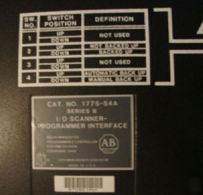 New allen bradley 1775-S4A i/o scanner 2951 g