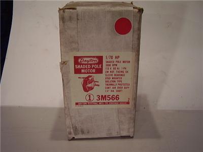 New dayton shaded pole motor 1/70HP 3M56 fan blower