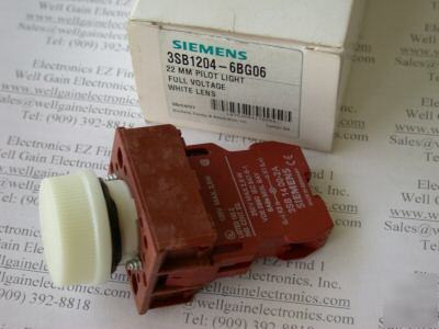 New siemens 3SB1204-6BG06 22MM pilot light white lens 