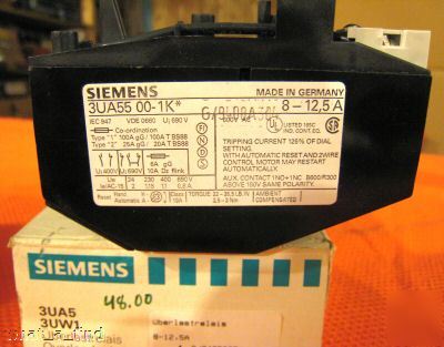 New siemens control relay 3UA55-00-1K 3UA55001K 