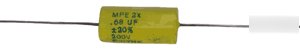 Axial lead mylar polyester capacitor .68 uf 200V 250 pc