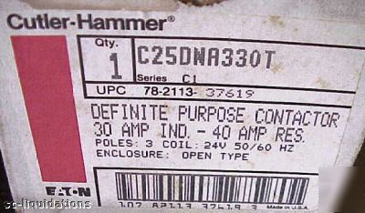 Cutler hammer definitive purpose contactor C25DNA330T