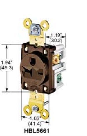 Hubbell IG5661 heavy duty grade spec. single receptacle