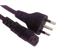 Italy type ac power line cord 2.5M 10 amp italian 2 pc