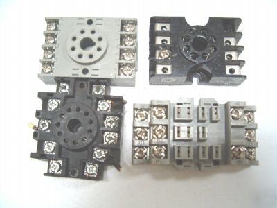 Lot of 4 relay base 11 8 pin idec allen bradley spc 