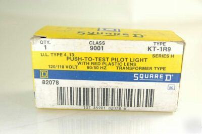 New square d 9001-KT1R9 light pilot push-to-test red 