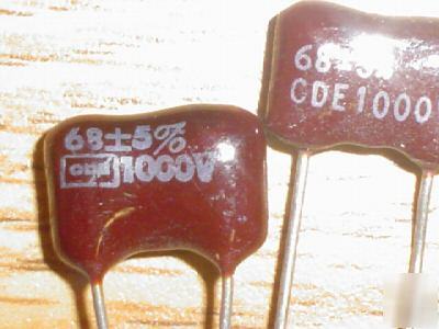 New 5PCS 1000V 68PF dipped silver mica capacitors 