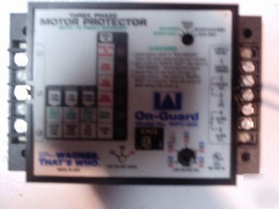 Wagner three phase motor protector / 10 fault memory