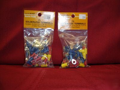 2 pkgs 75@ solderless terminals asst. sizes insulated