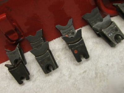 Burndy BCT500 hydraulic cable crimper with 10 dies