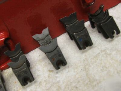 Burndy BCT500 hydraulic cable crimper with 10 dies