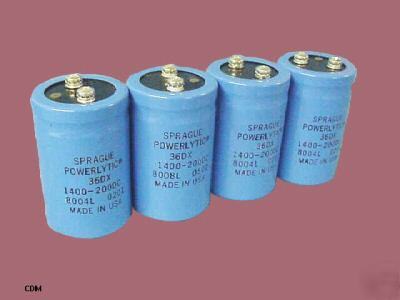 Capacitor, sprague 36DX 1400UF 200VDC electrolytic