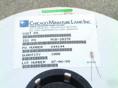 Neon indicator lamp bulbs, 1000 reel, chicago miniature