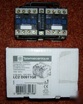 New telemecanique reversing contactor 120V LC2D0911G6 